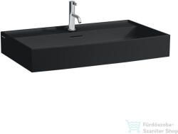 Laufen Kartell By Laufen 80x46 cm-es csiszolt aljú mosdó 1 csaplyukkal, Matt fekete H8163367161041 (H8163367161041)