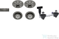 BLANCO Le és túlfolyó készlet 2X3, 5" InFino lefolyó-távműködtető nélkül, satin dark steel 207440 (207440)