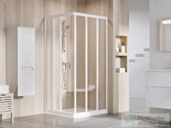 RAVAK SUPERNOVA ASRV3+ASRV3 80x80 cm-es tolóajtós, sarokbelépős zuhanykabin, fehér/grape 15V401R2ZGSET8080 (15V401R2ZGSET8080)