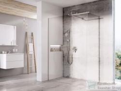 RAVAK Walk-In Double Wall 130-180x70 cm-es zuhanyfal 120 cm-es merevítővel, króm/transparent GW9W10C00Z1SET7070 (GW9W10C00Z1SET7070)