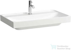 Laufen MEDA 80x46 cm-es falra/bútorra szerelhető csiszolt aljú mosdó túlfolyó nélkül, LCC bevonattal, fehér H8161174001111 (H8161174001111)