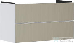 Hansgrohe XEVOLOS E 98x47, 5 cm-es 2 fiókos fali szekrény mosdó nélkül, matt fehér/texturált bronz 54181390 (54181390)