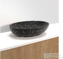 RIHO LIVIT márványmintás 52x39, 5x13 cm-es ovális mosdótál, matt fekete W031004M01 (W031004M01)