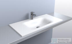 LunArt Timo 900 90x45 cm-es beépíthető öntöttmárvány mosdó túlfolyó nélkül, fényes fehér 5999123006714 (5999123006714)