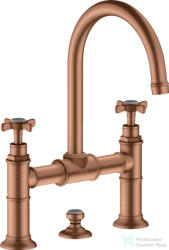 Hansgrohe AXOR MONTREUX felsőhidas mosdó csaptelep automata leeresztővel, szálcsiszolt vörös arany hatású 16510310 (16510310)