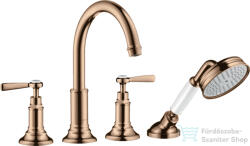 Hansgrohe AXOR MONTREUX 4 üléses peremre szerelhető kádtöltő csaptelep, polírozott vörös arany hatású 16550300 (16550300)