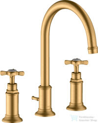 Hansgrohe AXOR MONTREUX 3 üléses mosdó csaptelep DN15, automata leeresztővel, szálcsiszolt sárgaréz hatású 16513950 (16513950)
