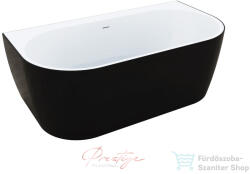 M-Acryl New Velvet 160x85 cm-es szabadonálló akril kád, matt fekete 12582 (12582)