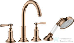Hansgrohe AXOR MONTREUX 4 üléses burkolatra szerelhető kádtöltő csaptelep, polírozott vörös arany hatású 16554300 (16554300)