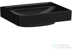 Laufen MEDA 45x35 cm-es falra/bútorra szerelhető csiszolt aljú mosdó csaplyuk nélkül, matt fekete H8161117161091 (H8161117161091)