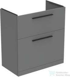 Ideal Standard I. LIFE A 80x44 cm-es 2 fiókos álló szekrény mosdó és fogantyú nélkül, Quratz grey matt T5274NG (T5274NG)
