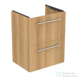 Ideal Standard I. Life S 50x37, 5 cm-es 2 fiókos fali szekrény mosdó és fogantyú nélkül, Natural oak T5291NX (T5291NX)