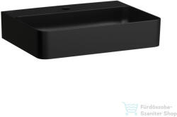 Laufen Val SaphirKeramik 55x42 cm-es mosdó 1 csaplyukkal, túlfolyó nélkül, matt fekete H8102827161111 (H8102827161111)