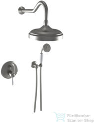 Bugnatese OXFORD termsztátos falsík alatti zuhanyrendszer 20 cm-es fejzuhannyal, kézizuhannyal, szálcsiszolt nikkel 6364NS (6364NS)