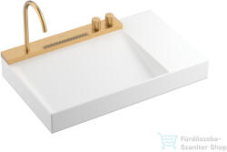 Hansgrohe AVALEGRA AquaUnit 78x47, 5 cm-es mosdórendszer zuhanyvízsugárral, matt fehér/szálcsiszolt bronz 22473140 (22473140)