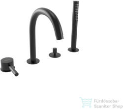 Bugnatese Kline 4 üléses kádtöltő csaptelep zuhanyszettel, matt fekete 5755NE (5755NE)