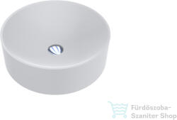 LunArt Milo 46 cm-es pultra ültethető öntöttmárvány mosdó csaplyuk és túlfolyó nélkül, matt fehér 5999123002501 (5999123002501)