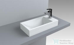 LunArt Jerry 49, 6x24, 8 cm-es beépíthető öntöttmárvány mosdó túlfolyó nélkül, fényes fehér 5999123001764 (5999123001764)