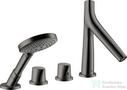 Hansgrohe AXOR Starck Organic 4 üléses, termosztátos kádtöltő csaptelep, polírozott fekete króm 12426330 (12426330)