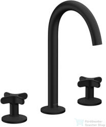 Hansgrohe AXOR ONE 170 3 üléses mosdó csaptelep, klik-klak leeresztővel, matt fekete 48040670 (48040670)
