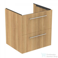 Ideal Standard I. Life B 60x50, 5 cm-es 2 fiókos fali szekrény mosdó és fogantyú nélkül, Natural oak T5270NX (T5270NX)