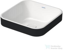 Duravit HAPPY D. 2 PLUS 40x40 cm-es ráültethető csiszolt mosdó, fehér/antracit matt, 2359406100 (2359406100)