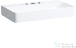 Laufen Val SaphirKeramik 75x42 cm-es csiszolt aljú mosdó 3 csaplyukkal, túlfolyó nélkül, fehér H8162850001581 (H8162850001581)