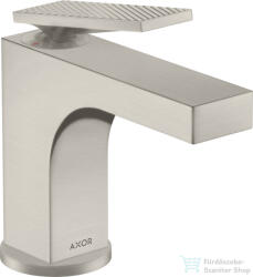 Hansgrohe AXOR CITTERIO 90 mosdó csaptelep automata leeresztővel, rombuszmetszéses fogantyúval, rozsdamentes acél hatású 39001800 (39001800)