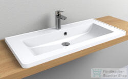 LunArt Mylah 900 90x43 cm-es beépíthető öntöttmárvány mosdó, fényes fehér 5999123006837 (5999123006837)