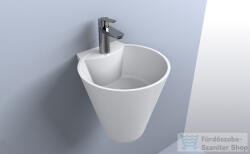 LunArt Keanu 36x37 cm-es öntöttmárvány mosdó túlfolyó nélkül, fényes fehér 5999123005250 (5999123005250)