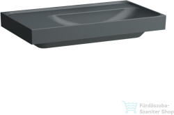 Laufen MEDA 80x46 cm-es falra/bútorra szerelhető mosdó csaplyuk nélkül, bal oldali pulttal, matt grafit H8171157581091 (H8171157581091)