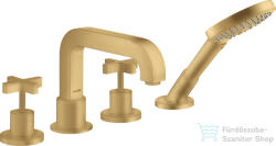 Hansgrohe AXOR CITTERIO 4 üléses peremre szerelhető kádtöltő csaptelep zuhanyszettel, szálcsiszolt arany hatású 39453250 (39453250)