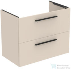 Ideal Standard I. LIFE A 80x44 cm-es 2 fiókos fali alsószekrény mosdó és fogantyú nélkül, Sand beige matt T5256NF (T5256NF)