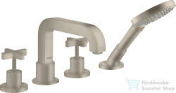 Hansgrohe AXOR Citterio 4 üléses kádtöltő csaptelep zuhanyszettel, szálcsiszolt nikkel 39445820 (39445820)