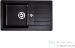 LunArt Lotti 77x45 cm-es öntött gránit mosogató medence szifon nélkül, Midnight black 5999861632015 (5999861632015)
