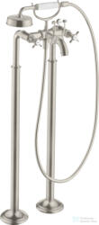 Hansgrohe AXOR MONTREUX szabadon álló kádtöltő csaptelep zuhanyszettel, rozsdamentes acél hatású, 16547800 (16547800)