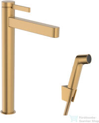 Hansgrohe Finoris magasított mosdócsaptelep 260, bidé kézizuhannyal és 160cm-es gégecsővel, szálcsiszolt bronz 76220140 (76220140)