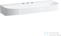 Laufen Sonar 100x42 cm-es csiszolt aljú mosdótál 3 csaplyukkal, túlfolyó nélkül, LCC bevonattal, fehér H8163474001581 (H8163474001581)