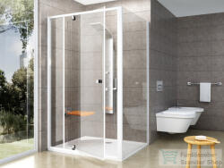 RAVAK PIVOT PDOP2+PPS 120x90 cm-es nyílóajtós zuhanykabin fix oldalfallal, fehér/króm/transparent 03GG0100Z1SET120PPS90 (03GG0100Z1SET120PPS90)
