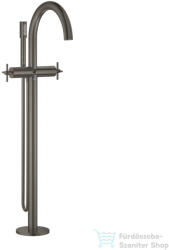 GROHE ATRIO szabadon álló kádtöltő csaptelep zuhanyszettel, alaptest nélkül, Brushed Hard Graphite 25272AL0 (25272AL0)