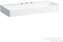 Laufen Val SaphirKeramik 95x42 cm-es mosdó 3 csaplyukkal, túlfolyó nélkül, LCC bevonattal, fehér H8102874001581 (H8102874001581)