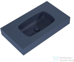 AREZZO design MABEL öntöttmárvány falra szerelhető mosdó 80 cm, matt kék AR-168857 (AR-168857)