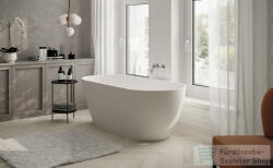 LunArt Judith 169x80, 5 cm-es szabadon álló öntöttmárvány kád szifon és túlfolyó nélkül, fényes fehér 5999123007063 (5999123007063)