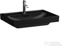 Laufen MEDA 65x46 cm-es falra/bútorra szerelhető csiszolt aljú mosdó, matt fekete H8161147161041 (H8161147161041)