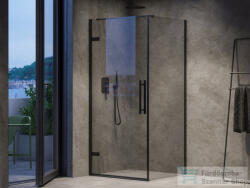 RAVAK COOL! COSD+COPS 80x90 cm-es nyílóajtós zuhanykabin fix oldalfallal, fekete/transparent X0VV40300Z1SET80COPS90 (X0VV40300Z1SET80COPS90)