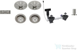 BLANCO Le és túlfolyó készlet 2X3, 5" InFino lefolyó-távműködtetővel, satin platinum 207445 (207445)