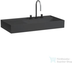 Laufen Kartell By Laufen 90x46 cm-es mosdó, bal oldali polccal, 3 csaplyukkal, graphite matt H8103397581581 (H8103397581581)