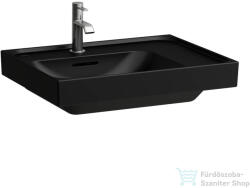 Laufen MEDA 60x46 cm-es fali mosdó jobb oldali polccal, matt fekete H8171117161041 (H8171117161041)