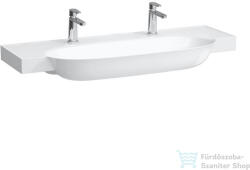 Laufen The New Classic 120x48 cm-es szekrényre illeszthető mosdó 2 csaplyukkal, túlfolyó nélkül, fehér H8138580001151 (H8138580001151)