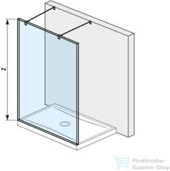 Jika PURE 118 cm-es Walk-in zuhanyfal Jika Perla átlátszó üveggel, fényes ezüst merevítővel, H2674200026681 (H2674200026681)